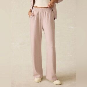 Faherty Rosehill Legend Lounge Wide Leg Sweatpants Pants in Blush Twill Size XS
